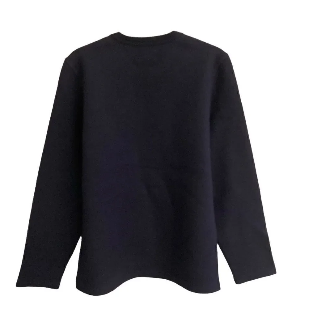 Taylor‎ Stitch The Weekend Crewneck pull over Navy Boiled Wool Sweater